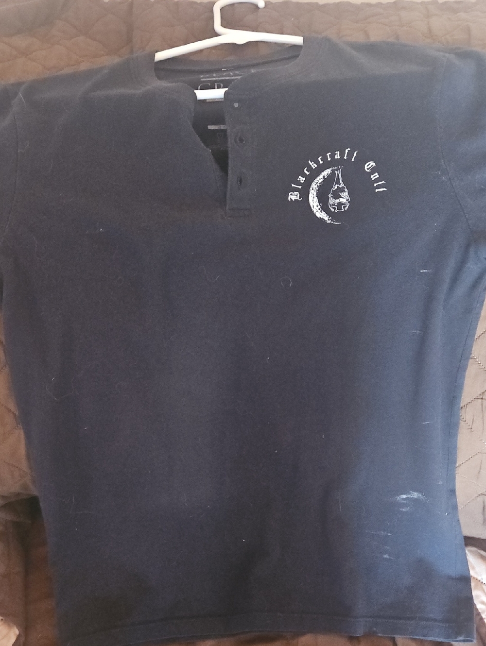 Blackcraft Cult Henley Tee with Chest Graphic